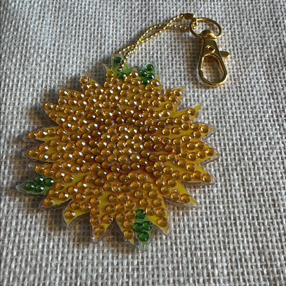 Double-sided Floral Crystal Key Holder/ Ornament/ Purse Bling